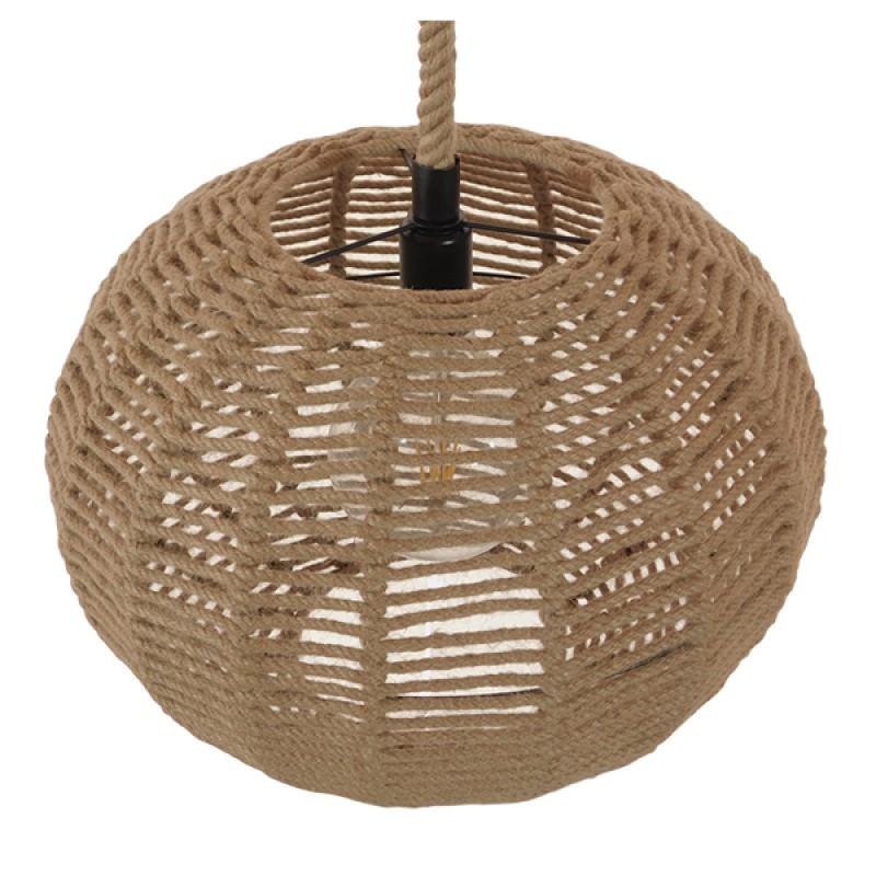 GLOBOSTAR® MANDALA 01331 Vintage Κρεμαστό Φωτιστικό Οροφής με Ντουί 1 x E27 AC 220-240V IP20 - Μπεζ - Μ40 x Π40 x Υ33cm
