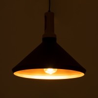 GLOBOSTAR® CALYPSO 01334-A Μοντέρνο Κρεμαστό Φωτιστικό Οροφής με Ντουί 1 x E27 AC 220-240V IP20 - Μαύρο & Μπρούτζινο - Μ36 x Π36 x Υ30cm