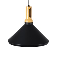 GLOBOSTAR® CALYPSO 01334-A Μοντέρνο Κρεμαστό Φωτιστικό Οροφής με Ντουί 1 x E27 AC 220-240V IP20 - Μαύρο & Μπρούτζινο - Μ36 x Π36 x Υ30cm