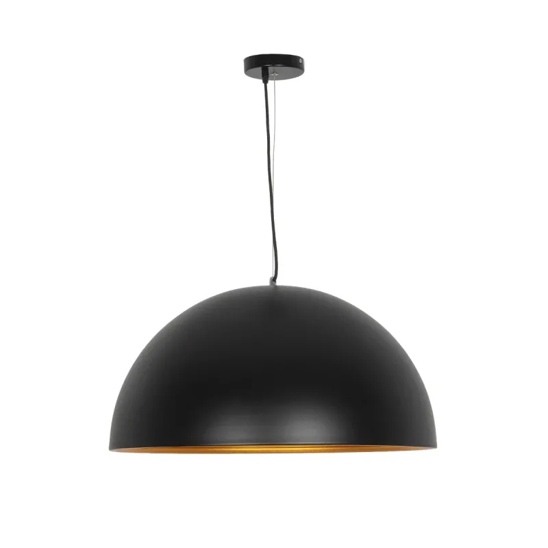 GLOBOSTAR® MEDEA 01344 Μοντέρνο Κρεμαστό Φωτιστικό Οροφής με Ντουί 1 x E27 AC 220-240V IP20 - Μαύρο & Χρυσό - Μ60 x Π60 x Υ30cm