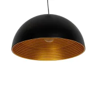 GLOBOSTAR® MEDEA 01344 Μοντέρνο Κρεμαστό Φωτιστικό Οροφής με Ντουί 1 x E27 AC 220-240V IP20 - Μαύρο & Χρυσό - Μ60 x Π60 x Υ30cm