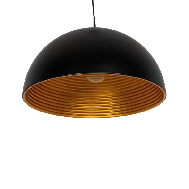 GLOBOSTAR® MEDEA 01344 Μοντέρνο Κρεμαστό Φωτιστικό Οροφής με Ντουί 1 x E27 AC 220-240V IP20 - Μαύρο & Χρυσό - Μ60 x Π60 x Υ30cm