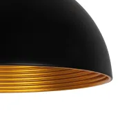 GLOBOSTAR® MEDEA 01344 Μοντέρνο Κρεμαστό Φωτιστικό Οροφής με Ντουί 1 x E27 AC 220-240V IP20 - Μαύρο & Χρυσό - Μ60 x Π60 x Υ30cm