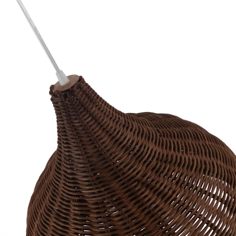 GLOBOSTAR® BAHAMAS 01368 Boho Κρεμαστό Φωτιστικό Οροφής με Ντουί 1 x E27 AC 220-240V IP20 - Καφέ - Μ45 x Π45 x Υ45cm