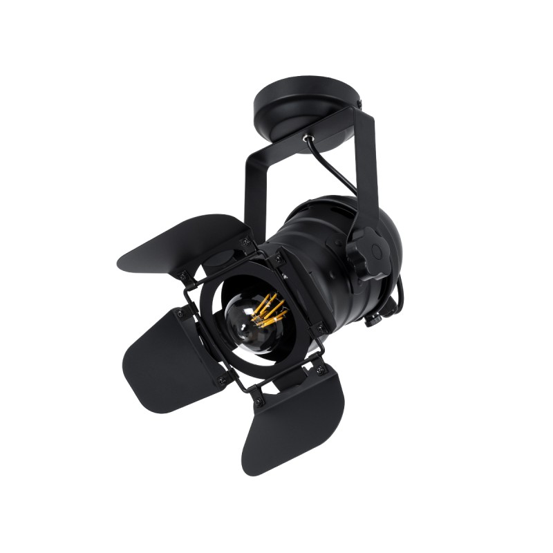 GLOBOSTAR® DETROIT 01372 Vintage Φωτιστικό Οροφής με Ντουί 1 x E27 AC 220-240V IP20 - Μαύρο - Μ26 x Π26 x Υ37cm