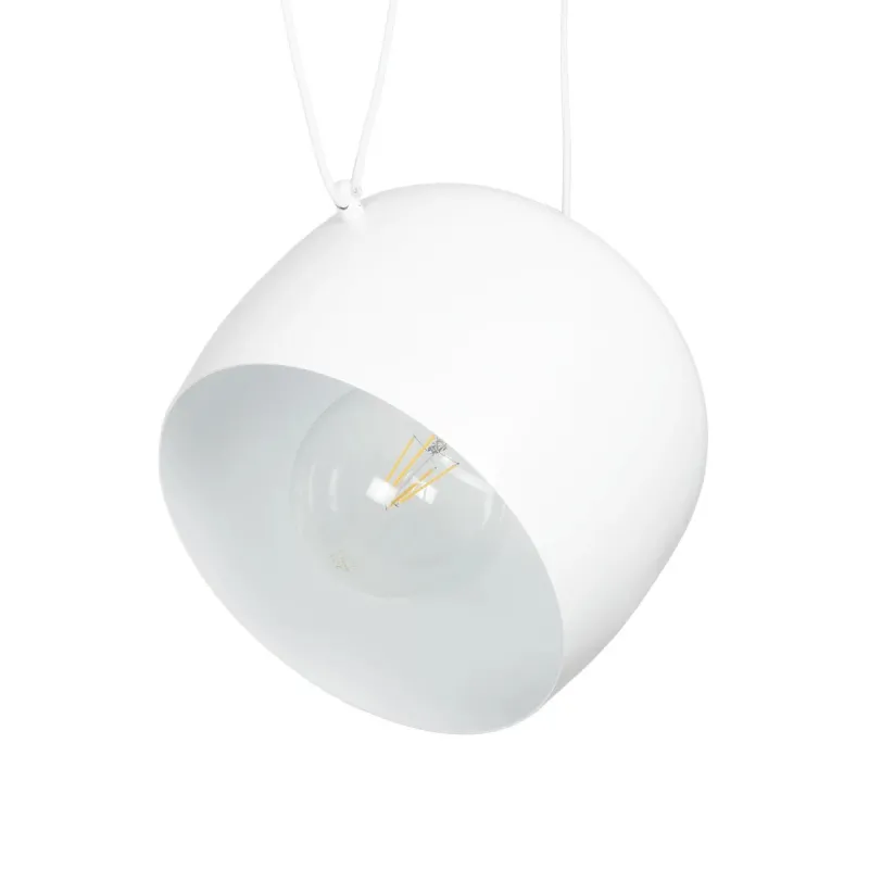 GLOBOSTAR® JASPER 01374 Μοντέρνο Κρεμαστό Φωτιστικό Οροφής με Ντουί 1 x E27 AC 220-240V IP20 - Λευκό - Μ25 x Π25 x Υ22cm