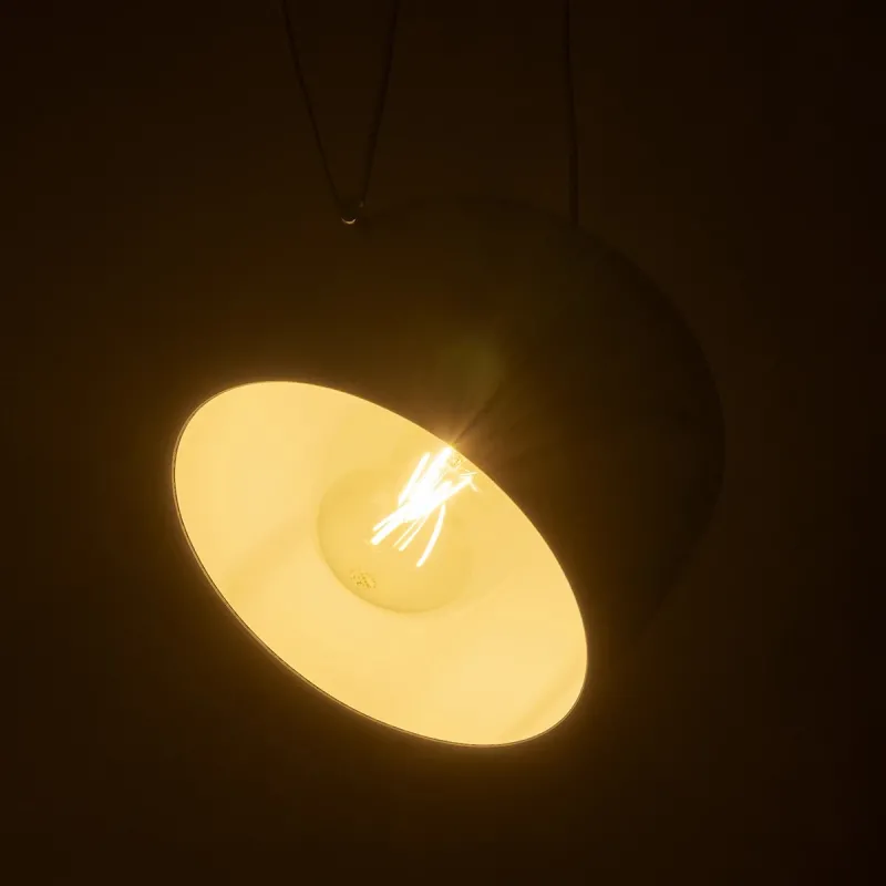 GLOBOSTAR® JASPER 01374 Μοντέρνο Κρεμαστό Φωτιστικό Οροφής με Ντουί 1 x E27 AC 220-240V IP20 - Λευκό - Μ25 x Π25 x Υ22cm