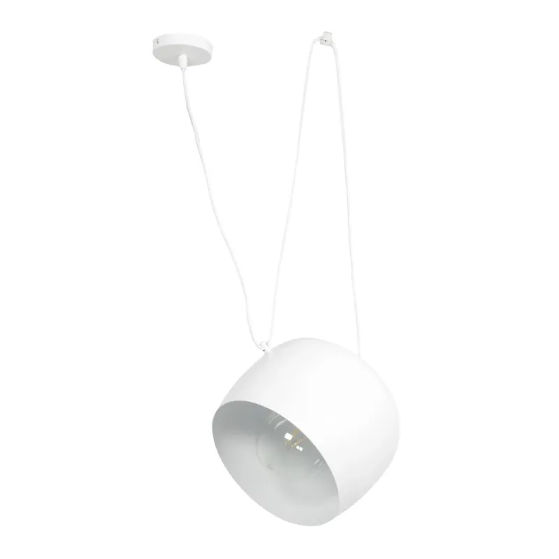 GLOBOSTAR® JASPER 01374 Μοντέρνο Κρεμαστό Φωτιστικό Οροφής με Ντουί 1 x E27 AC 220-240V IP20 - Λευκό - Μ25 x Π25 x Υ22cm