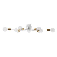 GLOBOSTAR® OLINDA 01383 Μοντέρνο Φωτιστικό Οροφής με Ντουί 10 x E27 AC 220-240V IP20 - Λευκό & Χρυσό - Μ95 x Π95 x Υ17cm