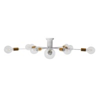 GLOBOSTAR® OLINDA 01383 Μοντέρνο Φωτιστικό Οροφής με Ντουί 10 x E27 AC 220-240V IP20 - Λευκό & Χρυσό - Μ95 x Π95 x Υ17cm