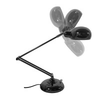 GLOBOSTAR® OFFICE 01392 Μοντέρνο Επιτραπέζιο Φωτιστικό Πορτατίφ με Ντουί 1 x E27 AC 220-240V IP20 - Μαύρο - Μ12 x Π12 x Υ80cm