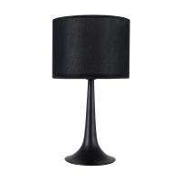 GLOBOSTAR® AMBROSIA 01394 Μοντέρνο Επιτραπέζιο Φωτιστικό Πορτατίφ με Ντουί 1 x E27 AC 220-240V IP20 - Μαύρο - Μ25 x Π25 x Υ46cm