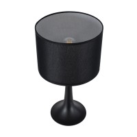 GLOBOSTAR® AMBROSIA 01394 Μοντέρνο Επιτραπέζιο Φωτιστικό Πορτατίφ με Ντουί 1 x E27 AC 220-240V IP20 - Μαύρο - Μ25 x Π25 x Υ46cm