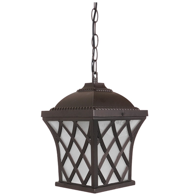 GLOBOSTAR® LINCOLN 01399 Vintage Κρεμαστό Φωτιστικό Οροφής με Ντουί 1 x E27 AC 220-240V IP20 - Καφέ & Διάφανο - Μ19 x Π19 x Υ20cm