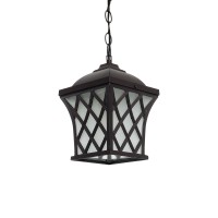 GLOBOSTAR® LINCOLN 01399 Vintage Κρεμαστό Φωτιστικό Οροφής με Ντουί 1 x E27 AC 220-240V IP20 - Καφέ & Διάφανο - Μ19 x Π19 x Υ20cm