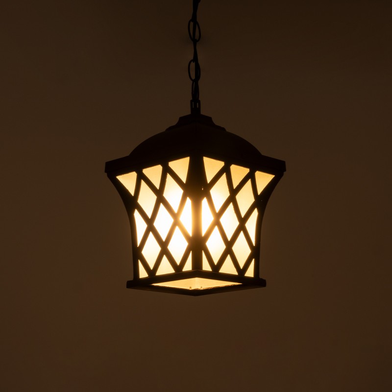 GLOBOSTAR® LINCOLN 01399 Vintage Κρεμαστό Φωτιστικό Οροφής με Ντουί 1 x E27 AC 220-240V IP20 - Καφέ & Διάφανο - Μ19 x Π19 x Υ20cm