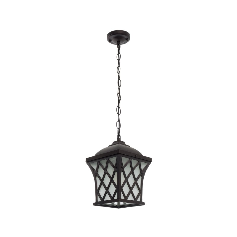 GLOBOSTAR® LINCOLN 01399 Vintage Κρεμαστό Φωτιστικό Οροφής με Ντουί 1 x E27 AC 220-240V IP20 - Καφέ & Διάφανο - Μ19 x Π19 x Υ20cm