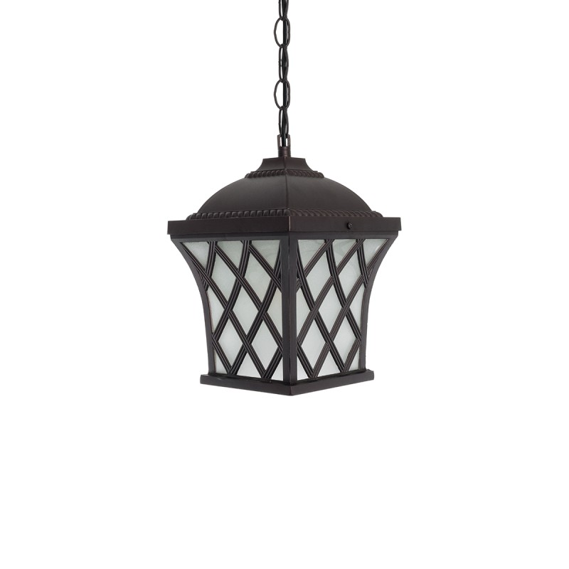 GLOBOSTAR® LINCOLN 01399 Vintage Κρεμαστό Φωτιστικό Οροφής με Ντουί 1 x E27 AC 220-240V IP20 - Καφέ & Διάφανο - Μ19 x Π19 x Υ20cm