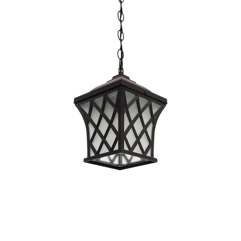 GLOBOSTAR® LINCOLN 01399 Vintage Κρεμαστό Φωτιστικό Οροφής με Ντουί 1 x E27 AC 220-240V IP20 - Καφέ & Διάφανο - Μ19 x Π19 x Υ20cm