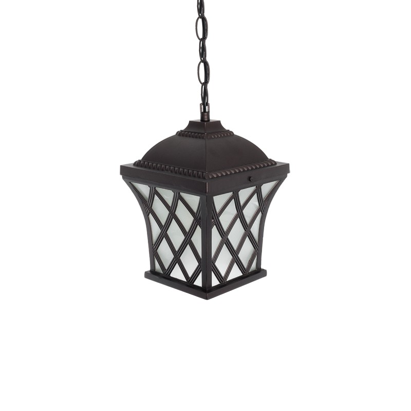 GLOBOSTAR® LINCOLN 01399 Vintage Κρεμαστό Φωτιστικό Οροφής με Ντουί 1 x E27 AC 220-240V IP20 - Καφέ & Διάφανο - Μ19 x Π19 x Υ20cm