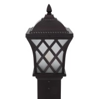 GloboStar® SHELTER 01400 Vintage Φωτιστικό Κολωνάκι Κήπου Μονόφωτο 1 x E27 Καφέ Μεταλλικό Πλέγμα L19 x W19 x H100cm