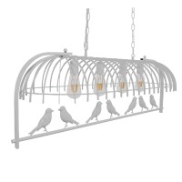 GLOBOSTAR® NEST 01403 Vintage Κρεμαστό Φωτιστικό Οροφής με Ντουί 4 x E27 AC 220-240V IP20 - Λευκό & Πράσινο - Μ103 x Π34 x Υ36.5cm