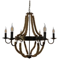 GLOBOSTAR® VICTORIAN 01404 Vintage Κρεμαστό Φωτιστικό Οροφής με Ντουί 6 x E14 AC 220-240V IP20 - Χάλκινο Εφέ Σκουριάς & Μπεζ - Μ85 x Π85 x Υ85cm