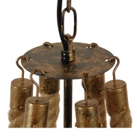 GLOBOSTAR® VICTORIAN 01404 Vintage Κρεμαστό Φωτιστικό Οροφής με Ντουί 6 x E14 AC 220-240V IP20 - Χάλκινο Εφέ Σκουριάς & Μπεζ - Μ85 x Π85 x Υ85cm