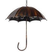 GLOBOSTAR® UMBRELLA 01406 Vintage Κρεμαστό Φωτιστικό Οροφής με Ντουί 5 x E27 AC 220-240V IP20 - Χάλκινο - Μ60 x Π60 x Y65cm