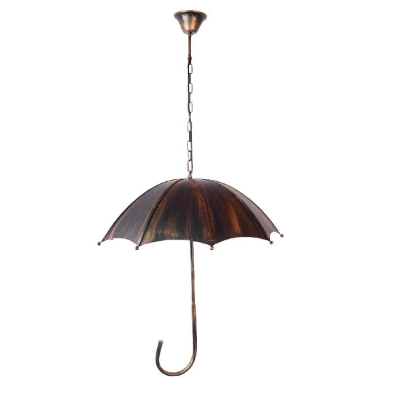 GLOBOSTAR® UMBRELLA 01406 Vintage Κρεμαστό Φωτιστικό Οροφής με Ντουί 5 x E27 AC 220-240V IP20 - Χάλκινο - Μ60 x Π60 x Y65cm