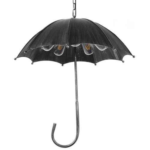GLOBOSTAR® UMBRELLA 01407 Vintage Κρεμαστό Φωτιστικό Οροφής με Ντουί 5 x E27 AC 220-240V IP20 - Ασημί - Μ60 x Π60 x Y65cm