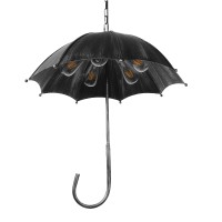 GLOBOSTAR® UMBRELLA 01407 Vintage Κρεμαστό Φωτιστικό Οροφής με Ντουί 5 x E27 AC 220-240V IP20 - Ασημί - Μ60 x Π60 x Y65cm