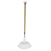 GLOBOSTAR® CRANE 01409 Vintage Κρεμαστό Φωτιστικό Οροφής με Ντουί 1 x E27 AC 220-240V IP20 - Λευκό & Μπεζ - Μ36 x Π36 x Υ31cm