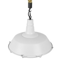 GLOBOSTAR® CRANE 01409 Vintage Κρεμαστό Φωτιστικό Οροφής με Ντουί 1 x E27 AC 220-240V IP20 - Λευκό & Μπεζ - Μ36 x Π36 x Υ31cm