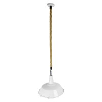 GLOBOSTAR® PUPPET 01412 Vintage Κρεμαστό Φωτιστικό Οροφής με Ντουί 1 x E27 AC 220-240V IP20 - Λευκό & Μπεζ - Μ36 x Π36 x Y31cm