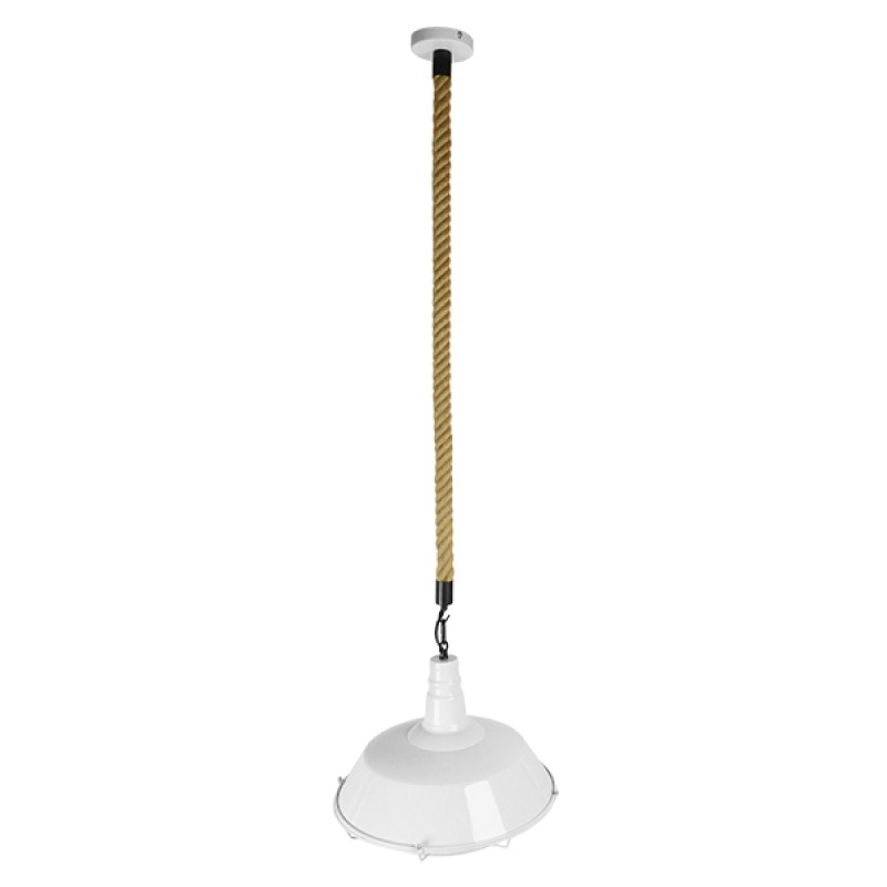 GLOBOSTAR® PUPPET 01412 Vintage Κρεμαστό Φωτιστικό Οροφής με Ντουί 1 x E27 AC 220-240V IP20 - Λευκό & Μπεζ - Μ36 x Π36 x Y31cm