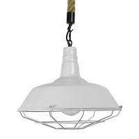 GLOBOSTAR® PUPPET 01412 Vintage Κρεμαστό Φωτιστικό Οροφής με Ντουί 1 x E27 AC 220-240V IP20 - Λευκό & Μπεζ - Μ36 x Π36 x Y31cm