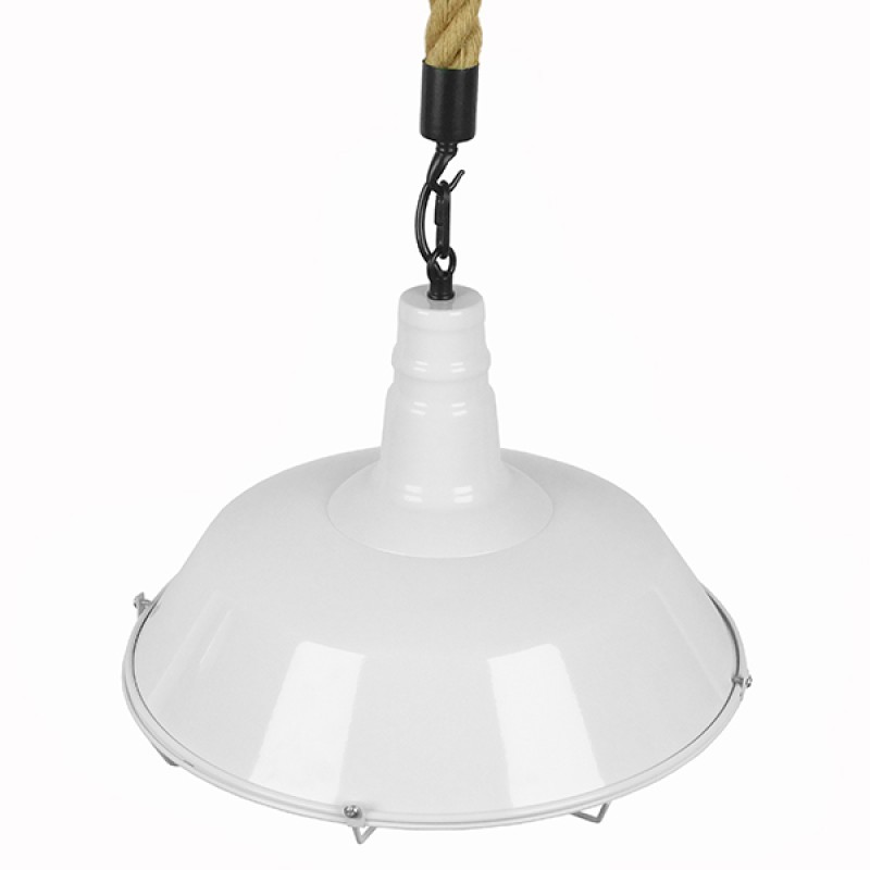 GLOBOSTAR® PUPPET 01412 Vintage Κρεμαστό Φωτιστικό Οροφής με Ντουί 1 x E27 AC 220-240V IP20 - Λευκό & Μπεζ - Μ36 x Π36 x Y31cm
