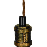 GLOBOSTAR® SPIGOT 01413 Vintage Κρεμαστό Φωτιστικό Οροφής με Ντουί 1 x E27 AC 220-240V IP20 - Χάλκινο & Κόκκινο - Μ5 x Π5 x Y20cm