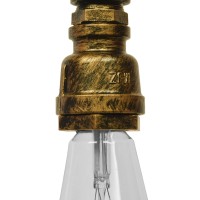 GLOBOSTAR® SPIGOT 01413 Vintage Κρεμαστό Φωτιστικό Οροφής με Ντουί 1 x E27 AC 220-240V IP20 - Χάλκινο & Κόκκινο - Μ5 x Π5 x Y20cm