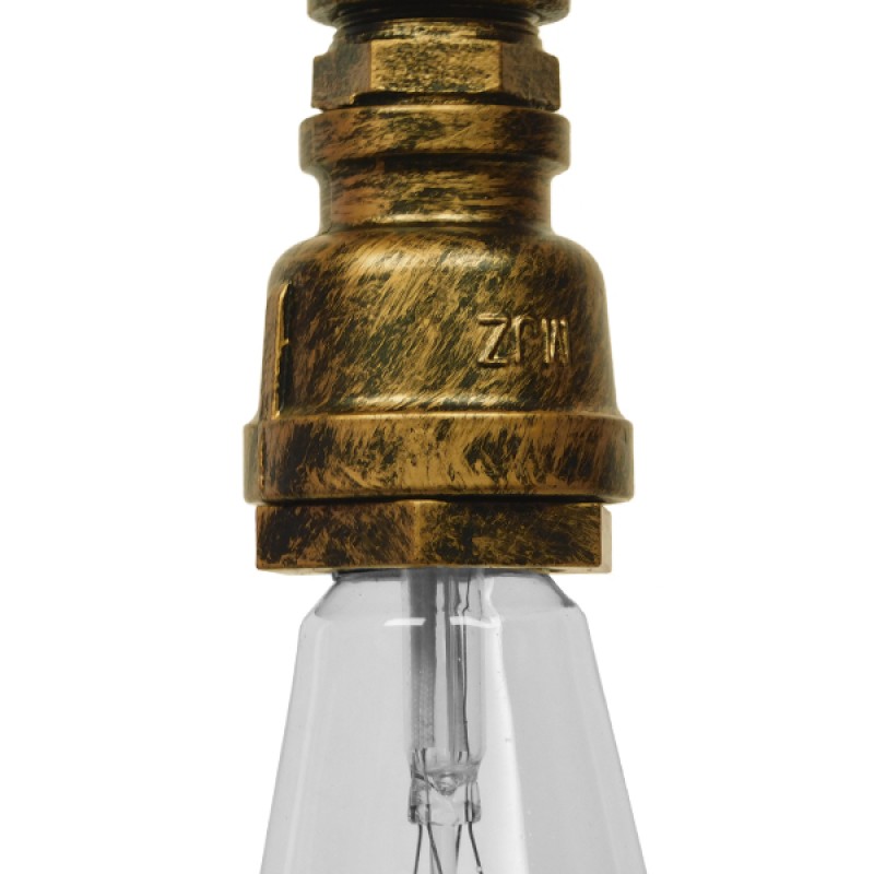GLOBOSTAR® SPIGOT 01413 Vintage Κρεμαστό Φωτιστικό Οροφής με Ντουί 1 x E27 AC 220-240V IP20 - Χάλκινο & Κόκκινο - Μ5 x Π5 x Y20cm