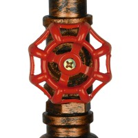 GLOBOSTAR® SPIGOT 01414 Vintage Κρεμαστό Φωτιστικό Οροφής με Ντουί 1 x E27 AC 220-240V IP20 - Καφέ & Κόκκινο - Μ5 x Π5 x Y20cm