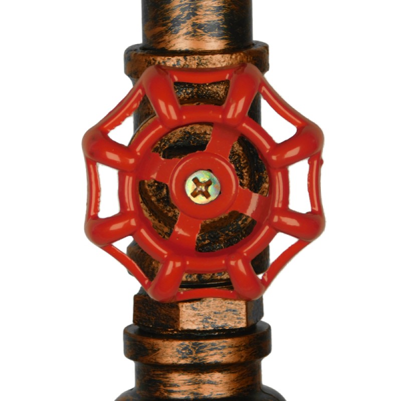 GLOBOSTAR® SPIGOT 01414 Vintage Κρεμαστό Φωτιστικό Οροφής με Ντουί 1 x E27 AC 220-240V IP20 - Καφέ & Κόκκινο - Μ5 x Π5 x Y20cm