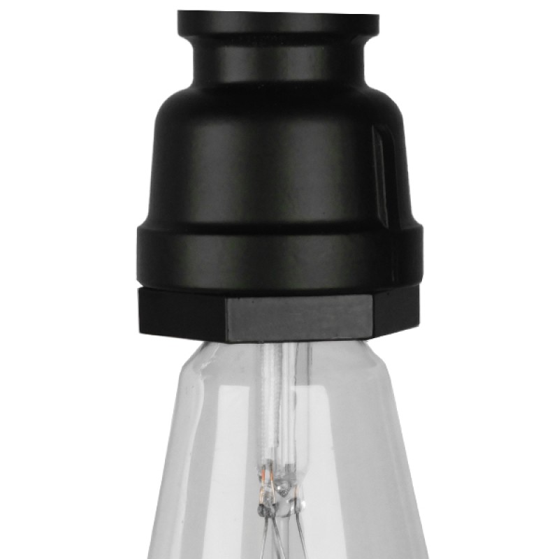 GLOBOSTAR® SPIGOT 01415 Vintage Κρεμαστό Φωτιστικό Οροφής με Ντουί 1 x E27 AC 220-240V IP20 - Μαύρο & Κόκκινο - Μ5 x Π5 x Y20cm