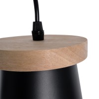 GLOBOSTAR® LANA 01425 Μοντέρνο Κρεμαστό Φωτιστικό Οροφής με Ντουί 3 x E27 AC 220-240V IP20 - Μαύρο & Καφέ - Μ60 x Π13 x Υ18cm