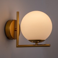 GLOBOSTAR® JADA 01426 Μοντέρνο Φωτιστικό Τοίχου - Απλίκα με Ντουί 1 x E27 AC 220-240V IP20 - Χρυσό & Λευκό - Μ15 x Π21.5 x Υ18cm
