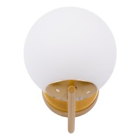 GLOBOSTAR® JADA 01426 Μοντέρνο Φωτιστικό Τοίχου - Απλίκα με Ντουί 1 x E27 AC 220-240V IP20 - Χρυσό & Λευκό - Μ15 x Π21.5 x Υ18cm