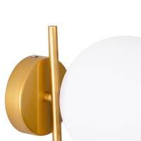 GLOBOSTAR® JADA 01426 Μοντέρνο Φωτιστικό Τοίχου - Απλίκα με Ντουί 1 x E27 AC 220-240V IP20 - Χρυσό & Λευκό - Μ15 x Π21.5 x Υ18cm