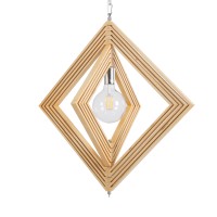 GLOBOSTAR® OCTAVE 01431 Μοντέρνο Κρεμαστό Φωτιστικό Οροφής με Ντουί 1 x E27 AC 220-240V IP20 - Μπεζ - Μ64 x Π64 x Y66cm