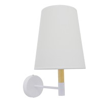 GLOBOSTAR® LYDFORD 01433 Μοντέρνο Φωτιστικό Τοίχου - Απλίκα με Ντουί 1 x E27 AC 220-240V IP20 - Λευκό & Μπέζ - Μ20 x Π28 x Υ36cm